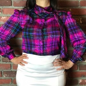Vintage Puff Sleeve Statement Blouse